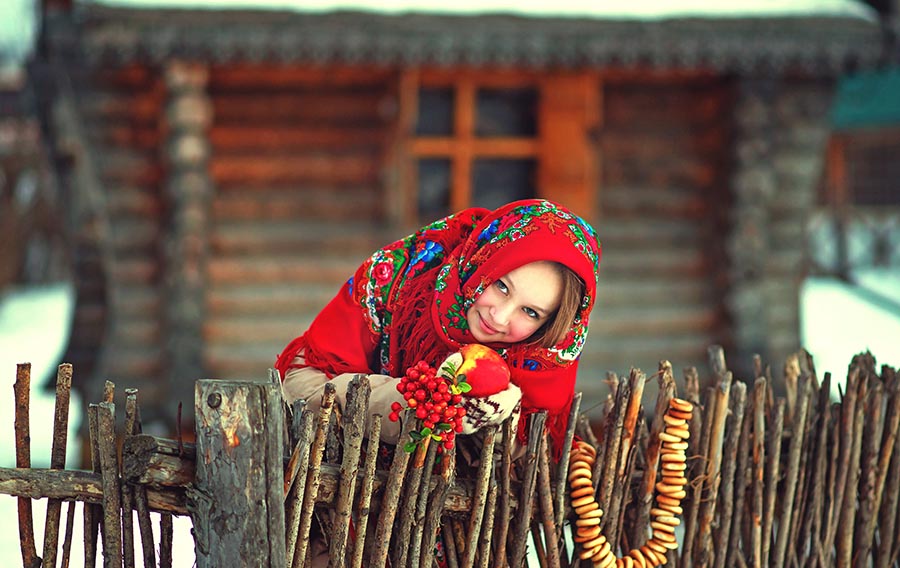 Sexy girl Women in Slavic costumes in Morelia